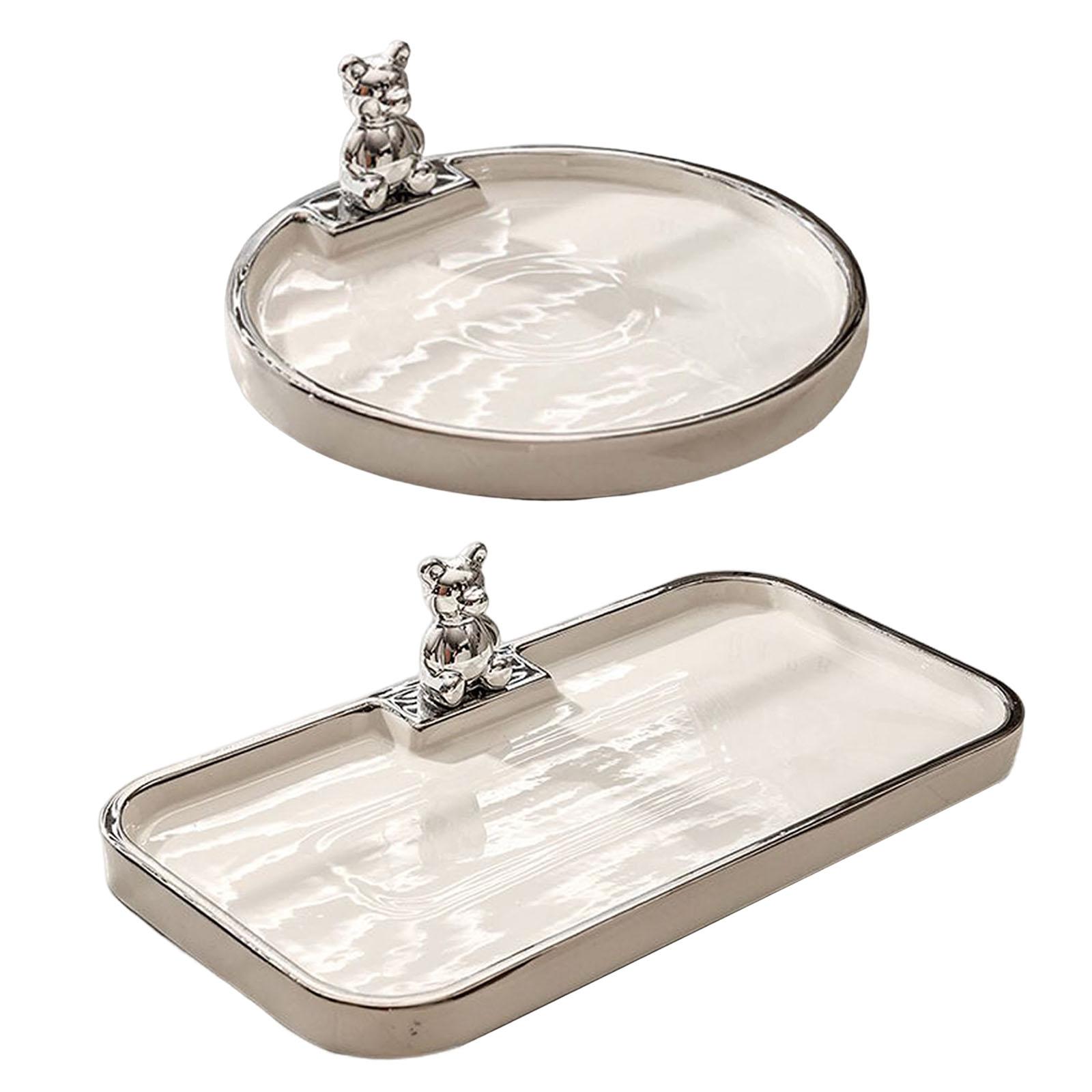 Bathroom Tray Storage Centerpiece Nordic Jewelry Coffee Table Serving Tray Decor for Bedroom Countertop Kitchen Vanity Bathroom