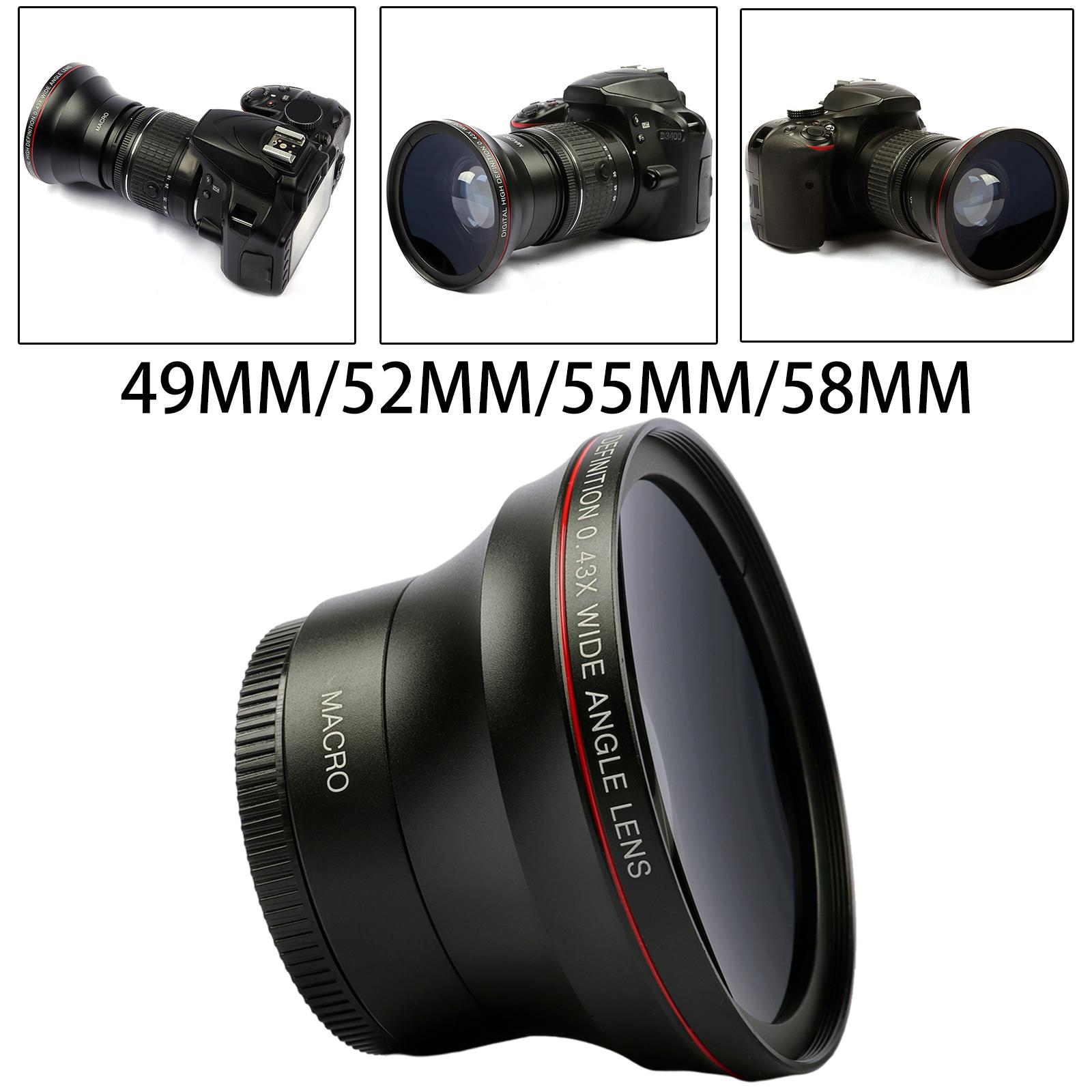 Universal 0.43x HD Wide Angle Lens Macro Portion Professional for Camera Photo Shooting