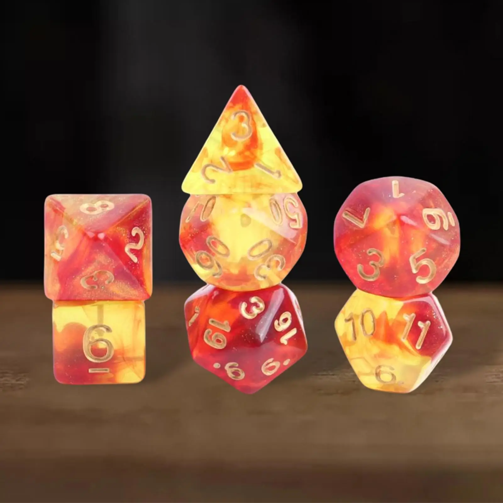 7Die Set Double Colors Polyhedral  for & RPG  MTG Board Game Accessories