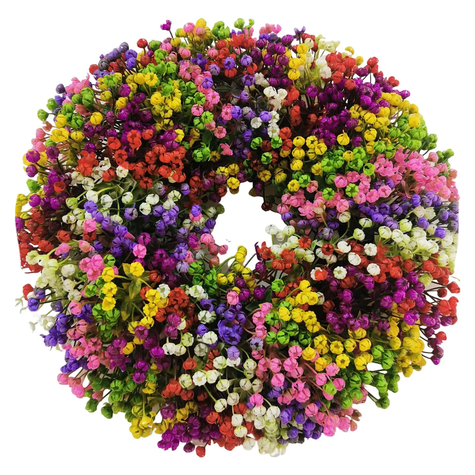 Spring Simulation Wreath 40cm Art Decor Gypsophila Garland for Door Festival