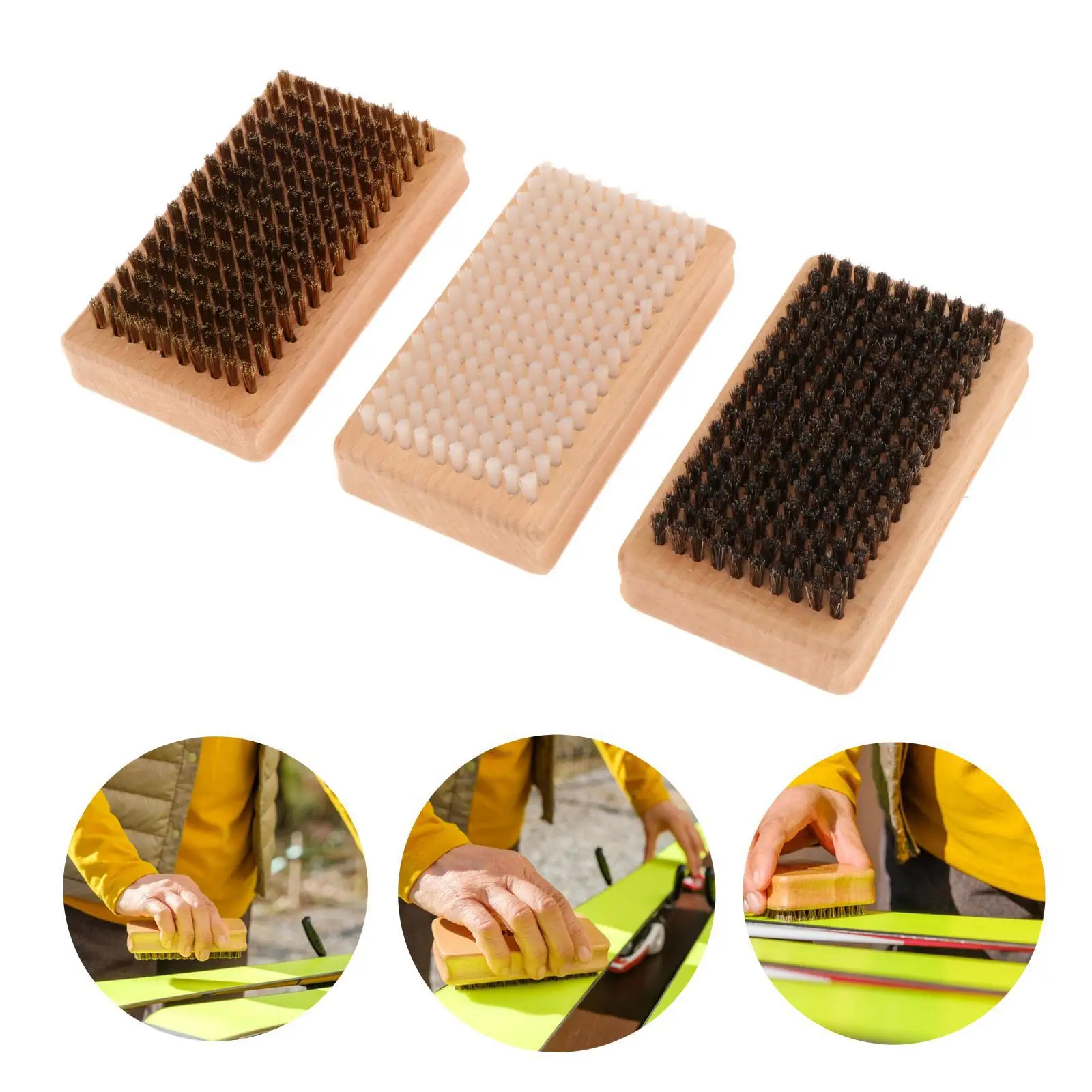 Snowboard Wax Brush Cleaning Ski Wax Remover Portable Accessories Ski Waxing Brush for Outdoor Snowboard Travel Sports Supplies