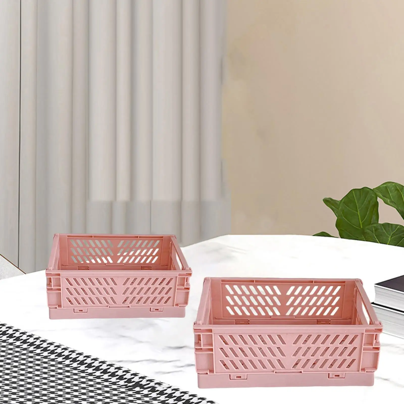 2x Foldable Storage Box Storage Crate Collapsible Storage Bin for Bathroom Home Kitchen