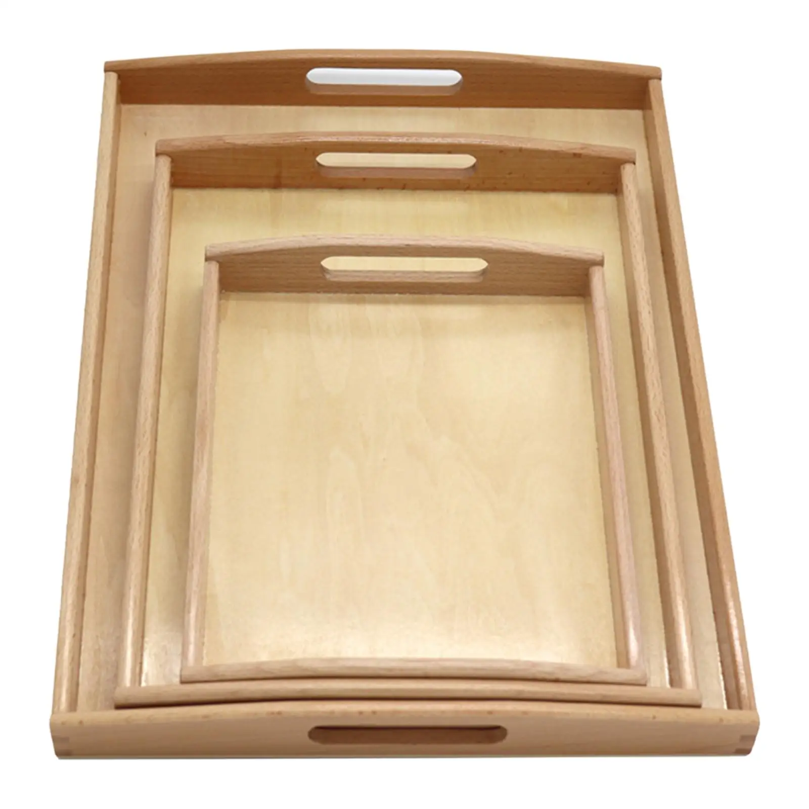 Wood Serving Tray Montessori Sand Tray Toy Educational Durable Light Wood Trays