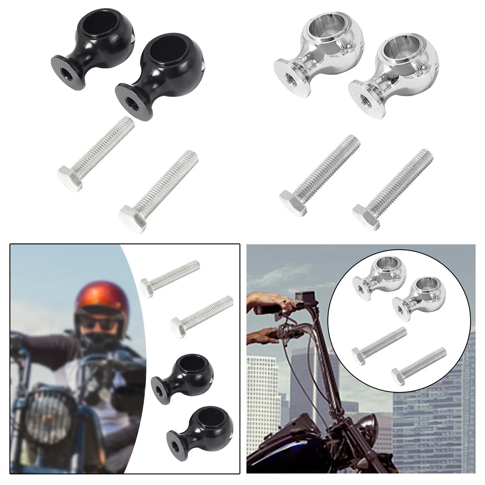 Motorcycle Handlebar Risers 25mm Durable Fat Round Easy to Install Direct Replaces Accessory for Harley Other Handlebar