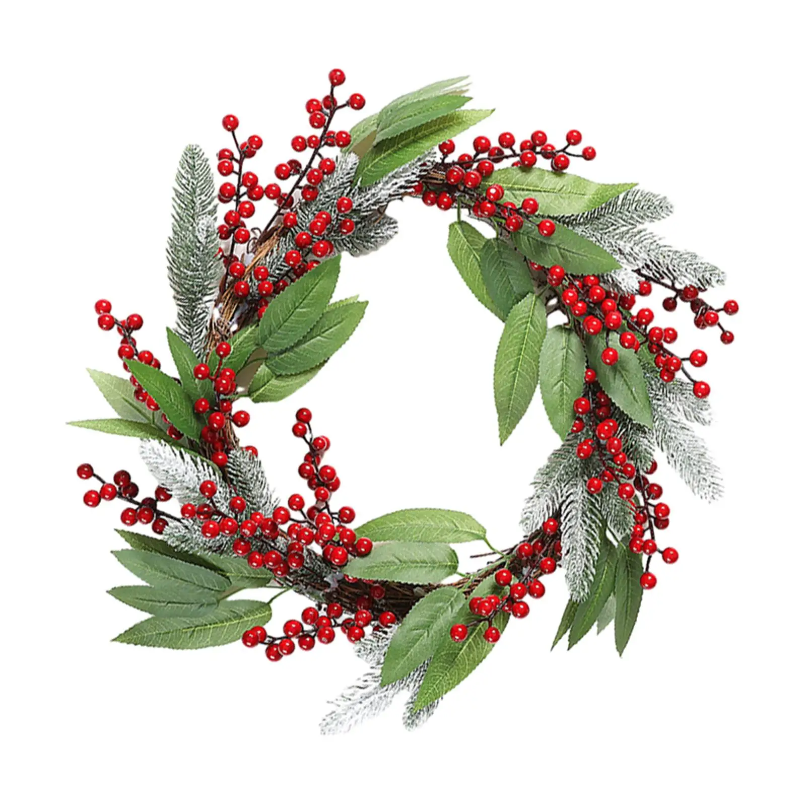 Front Door Wreath Decor Red Berries Charming Addition 50cm 2023 Artificial Christmas Wreath for Party Wedding Garden Window Door