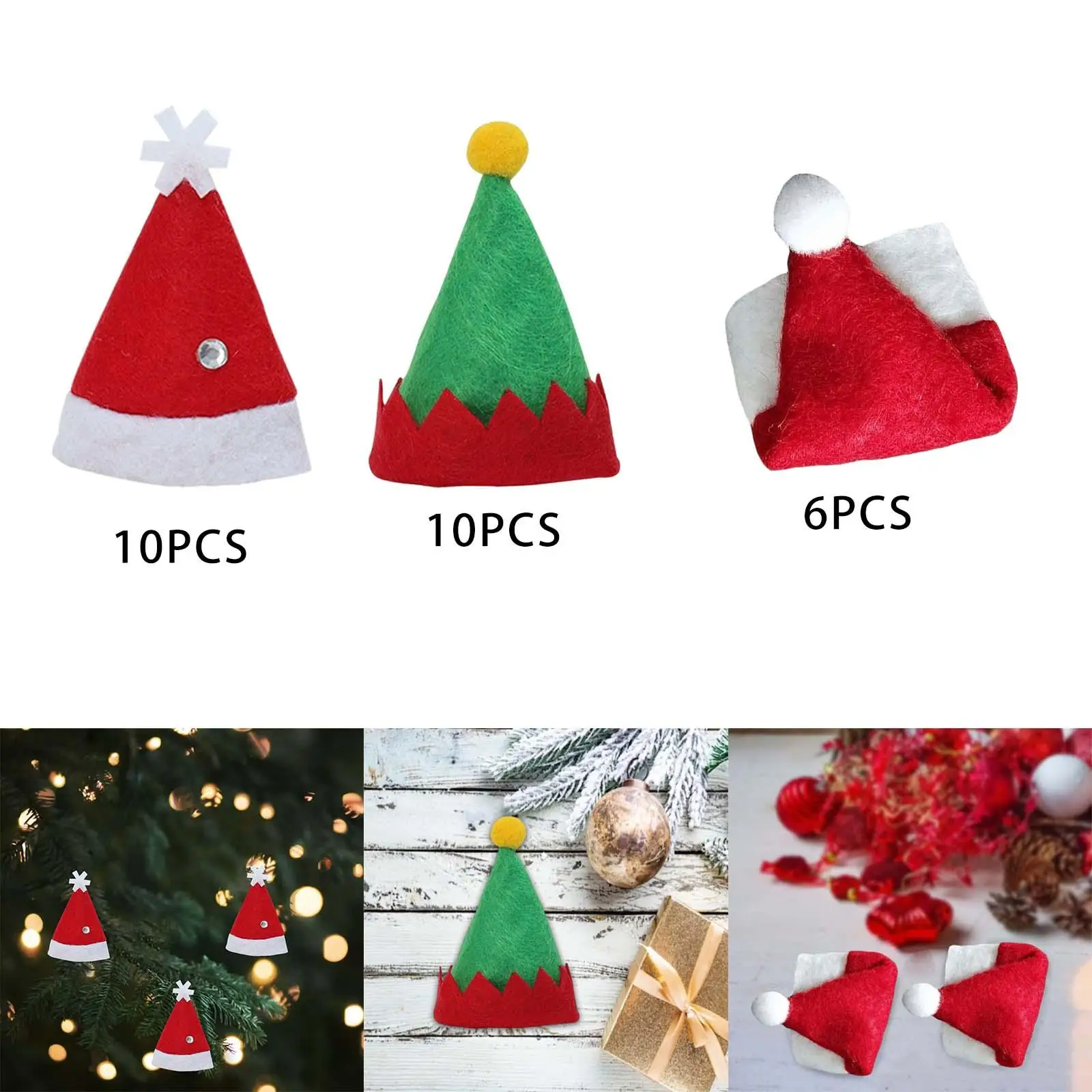 Mini Christmas Hat Lollipop Candy Cover Cap for Table New Year Gift Party Decoration