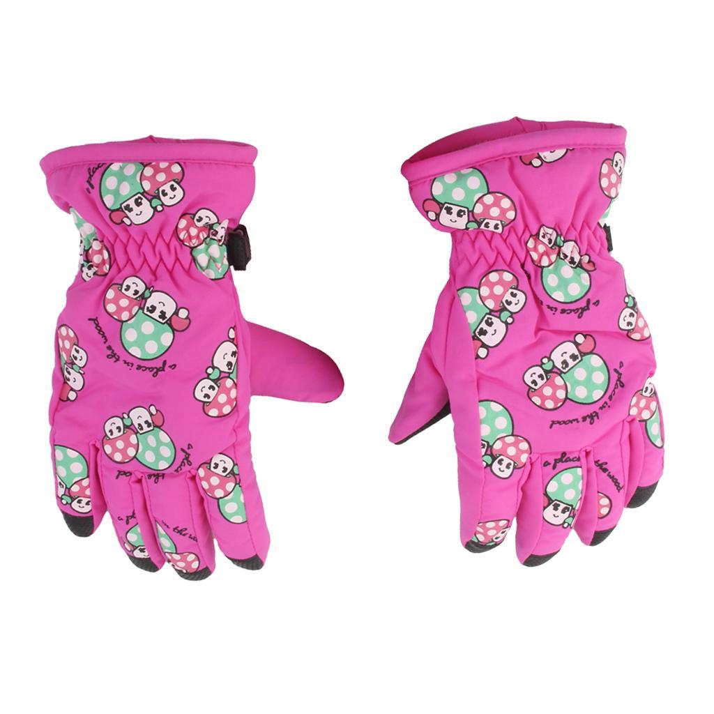 Winter Warm Waterproof Windproof Anti-slip Ski Gloves For 2-4 Yrs Kids