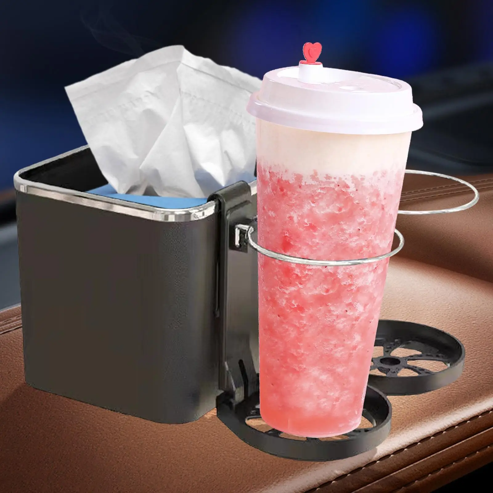 Multifunctional Car Tissue Box with Cup Holder Paper Box Storage Box Truck
