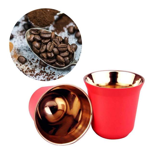 Insulation Nespresso Pixie Coffee Cup 80ml/150ml Double Wall Stainless  Steel Espresso Cup Capsule Shape Cute Thermo Coffee Mugs - AliExpress