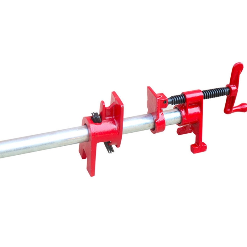 Description Picture 3 of itemPipe Clamp Woodworking Quick Release Heavy Duty Wide Base Iron Wood Metal Clamp Set Wood Gluing Pipe Clamp Set Compact