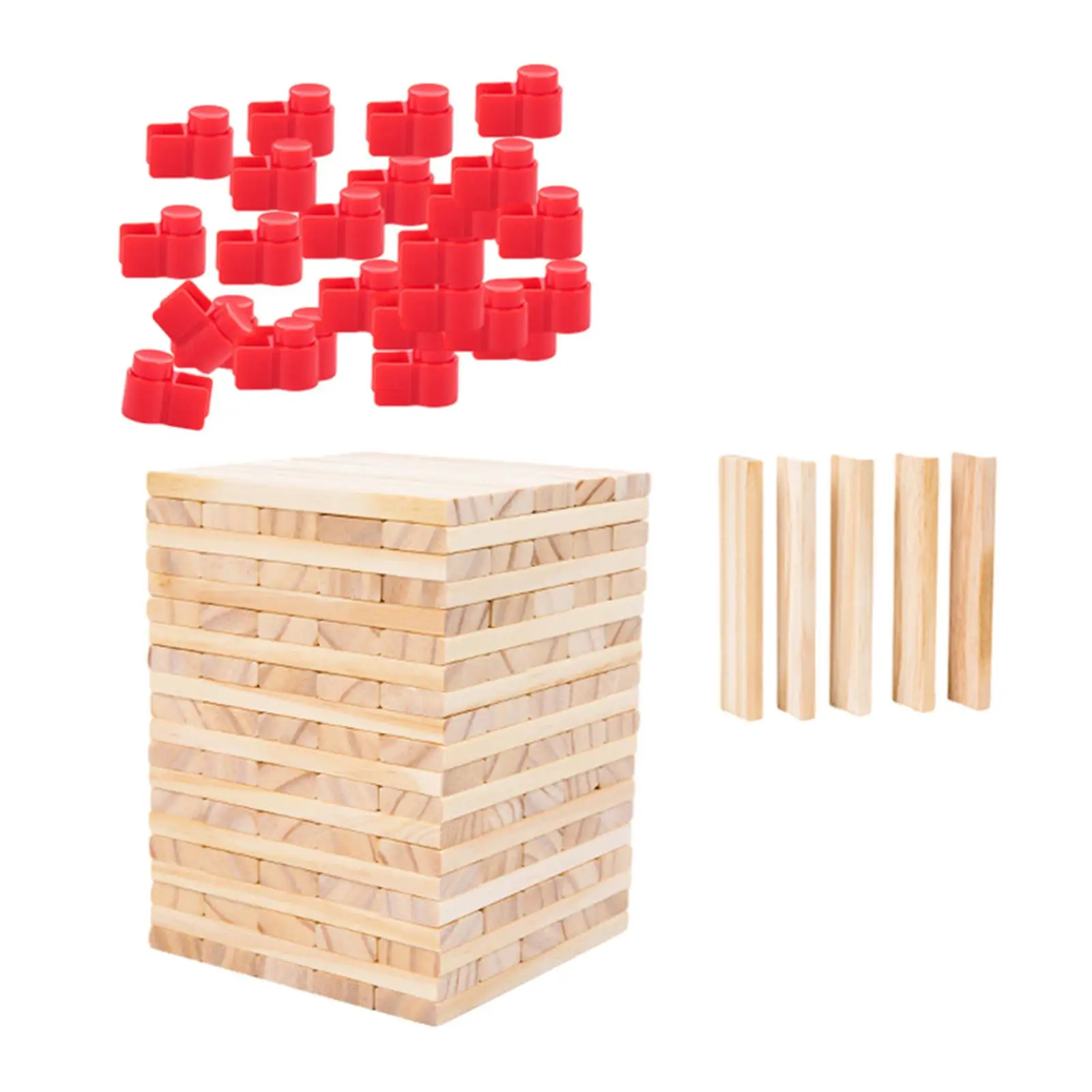 100Pcs Wooden Blocks Stacking Game Board Games for New Year Festival Parties