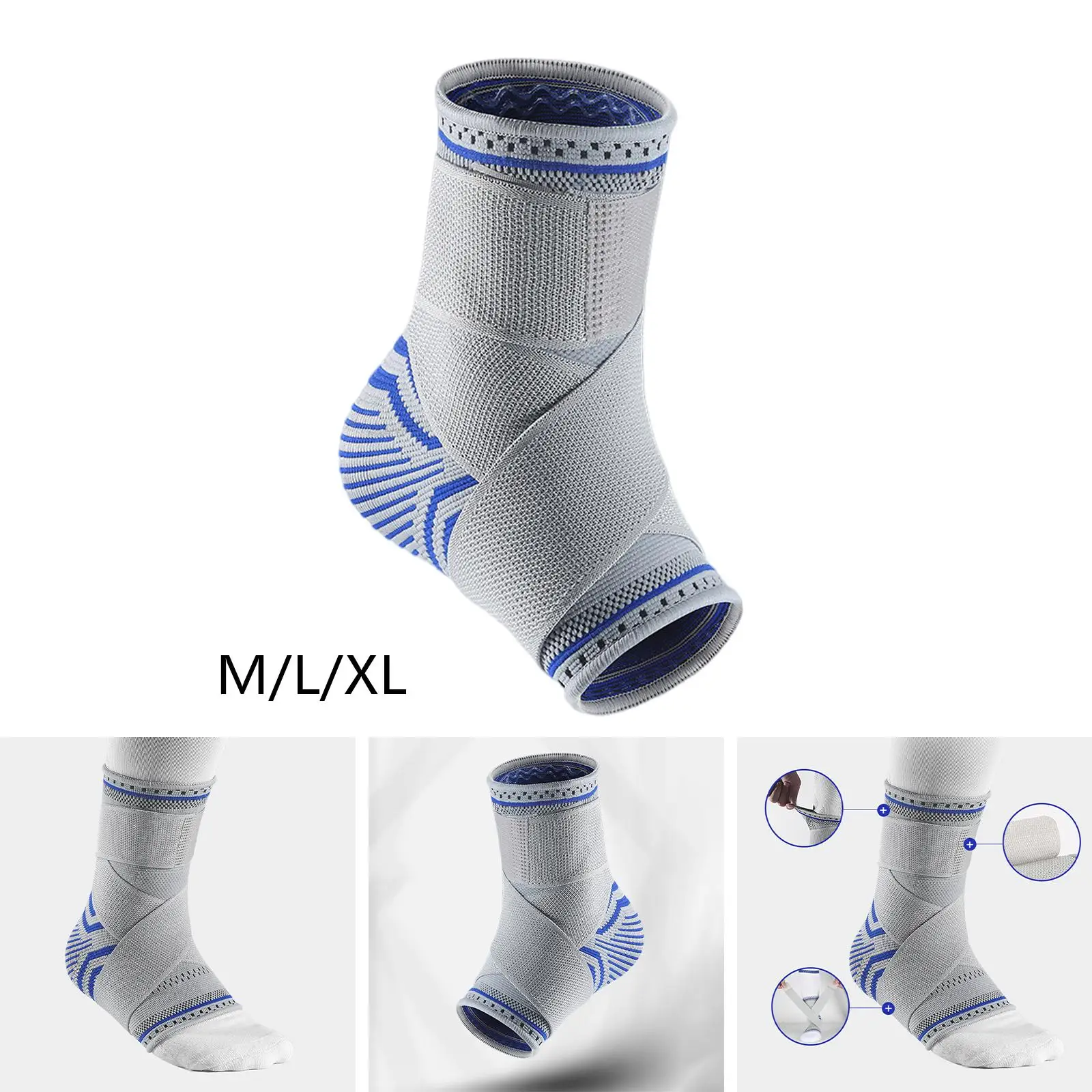Ankle Brace Men Women Bandage Wrap Compression Sock for Fitness Basketball