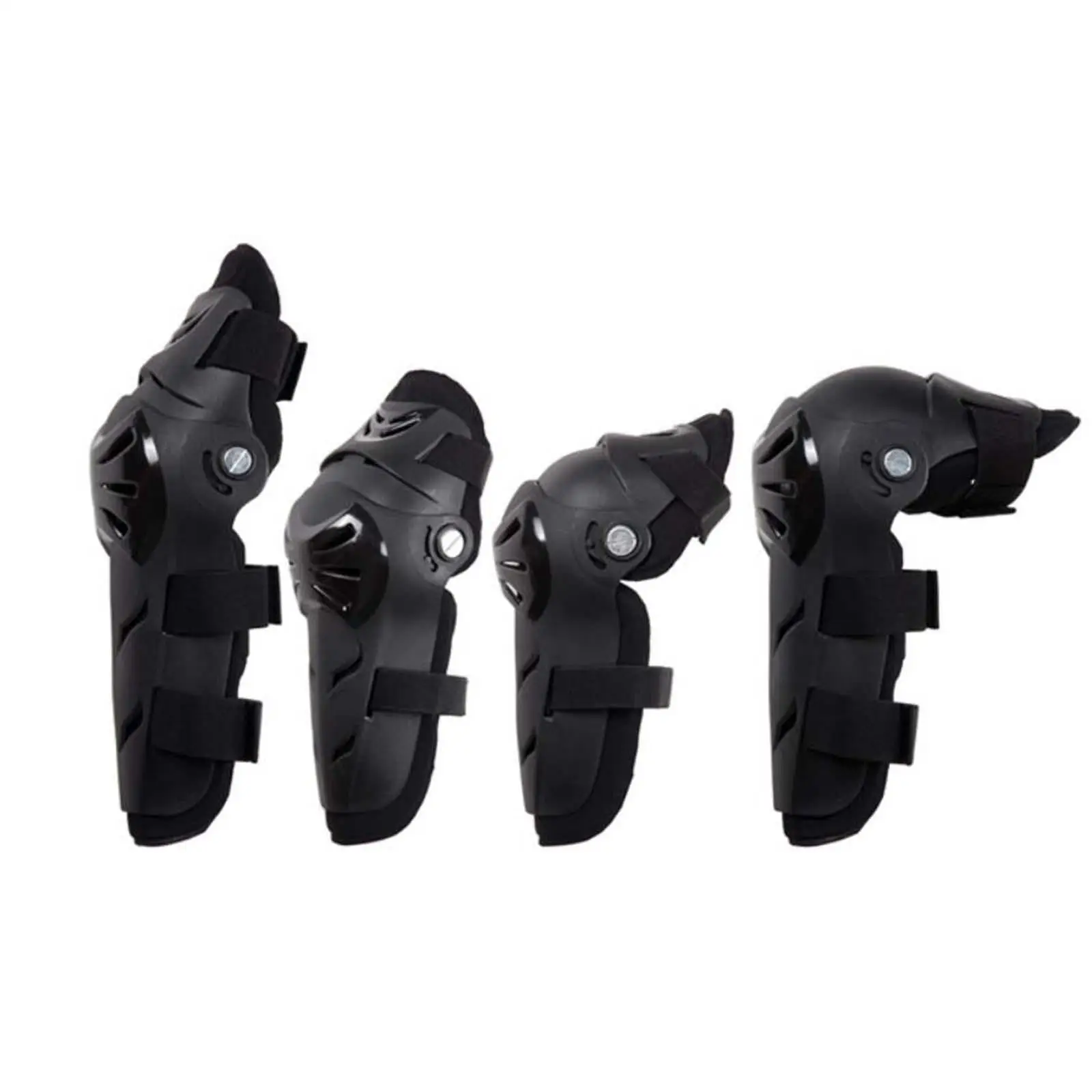 4Pcs Motocross Elbow Knee Shin Guards Shell Protector Flexible Cusion Elbow Knee Pads for Skating Sport Cycling Motocross