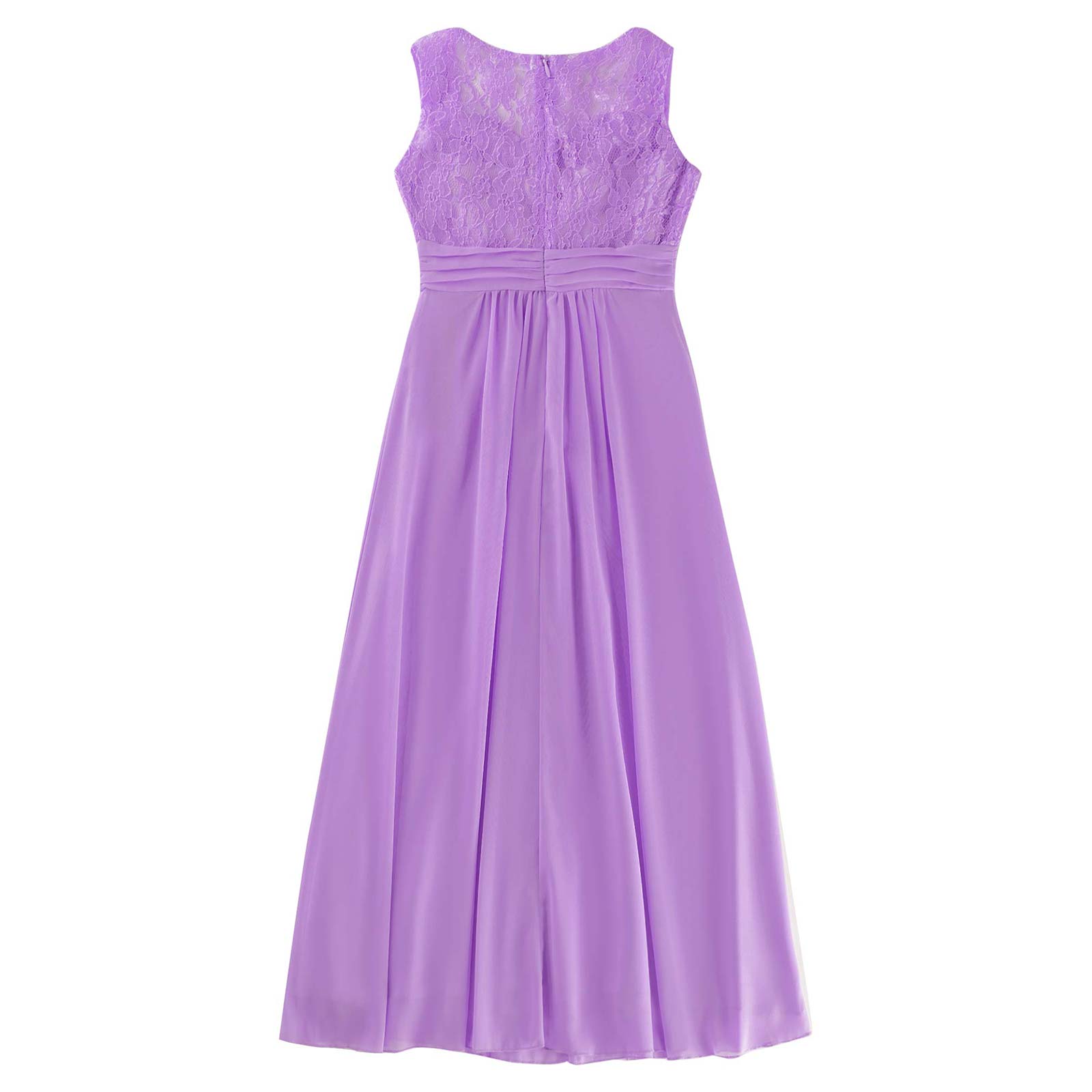 4-16Yrs Mädchen Ärmellosen Chiffon Spitze Party Kleider Blume Mädchen Kleid Pageant Hochzeit Brautjungfer Geburtstag Prinzessin Maxi Kleid – Detail 4