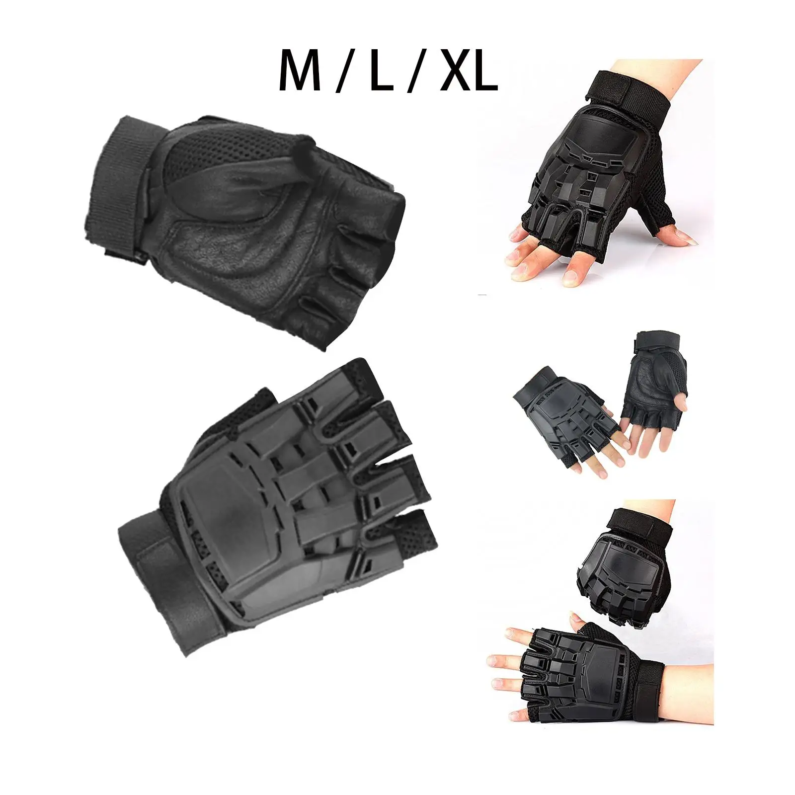 Half Finger Gloves Fingerless PU Leather Gloves for Women Men Workout Hiking