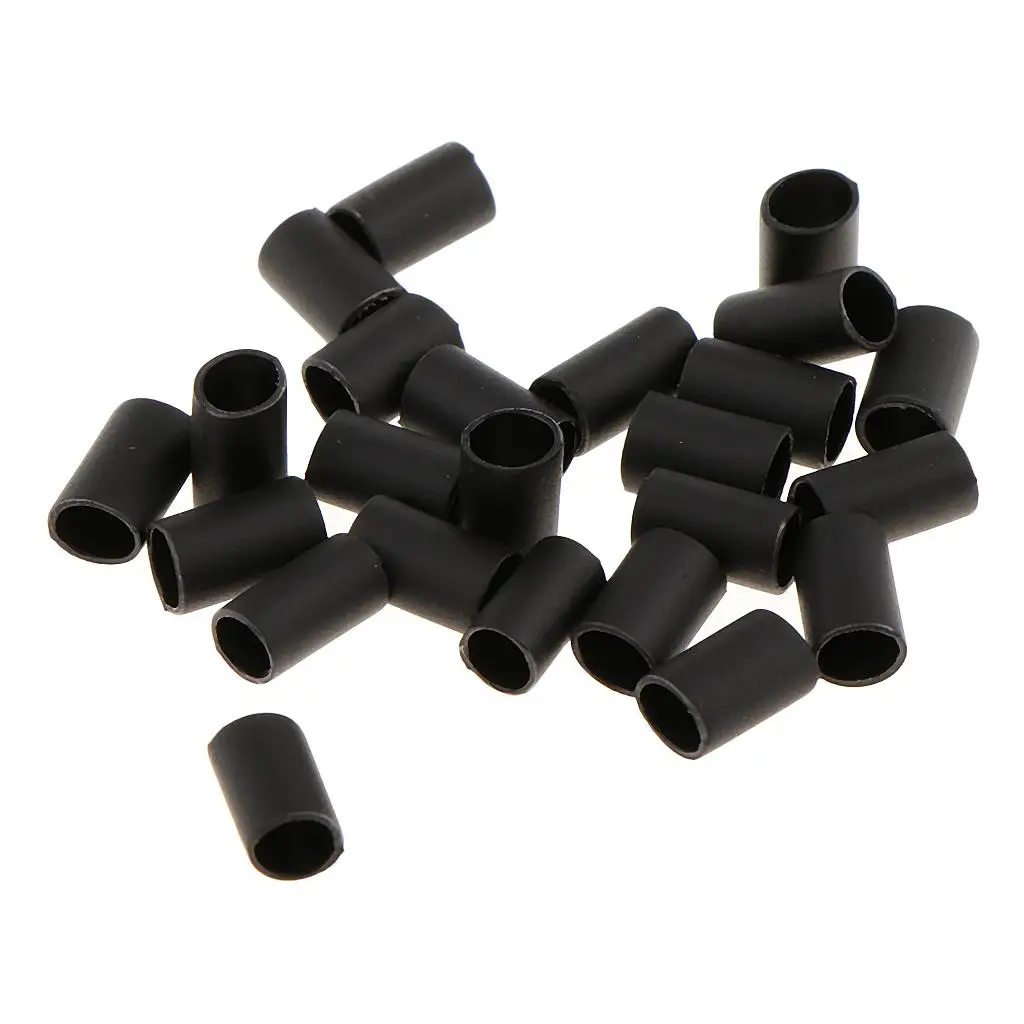 Bulk 200pcs Black 6mm Heat Shrink   Tubes  Links Beads for I Bonded Tipped Hair Extensions