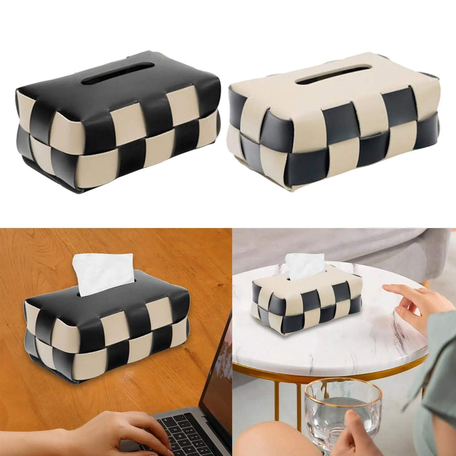 Tissue Box Tissue Holder Cover Decorative Rectangular for Tables and Desks