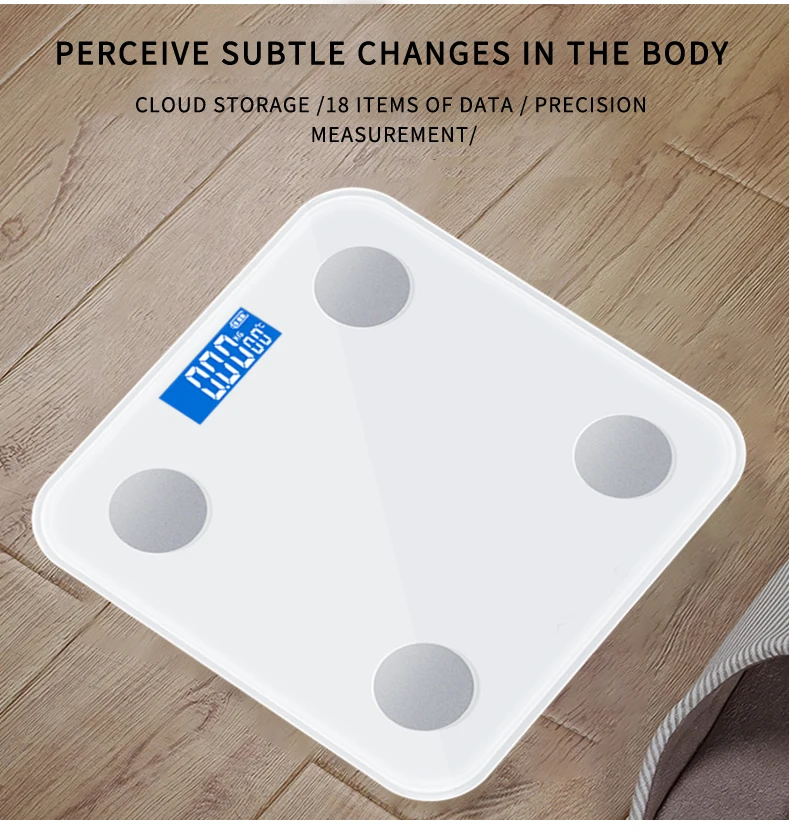Bluetooth Digital Scale Smart Bathroom Weighing Scale Body Fat Electronic LED Scales 18 Datas Balance Body Healthy With OKOK App