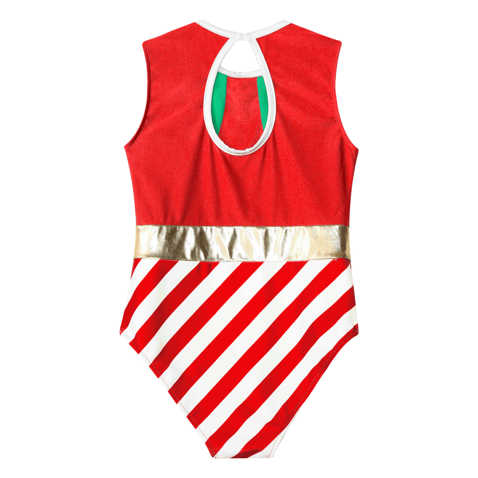 Kinder Mädchen Weihnachten Elf Santa Kostüm Langarm Streifen Gymnastik Trikot Ballett Tanz Overall Weihnachten Neujahr Party Tanz kleidung – Detail 35