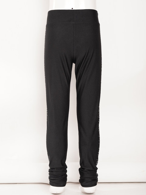 Oyolan Pantalon Patinage Artistique Fille Strass Brillant 5-16 Ans - Gym Danse Gymnastique