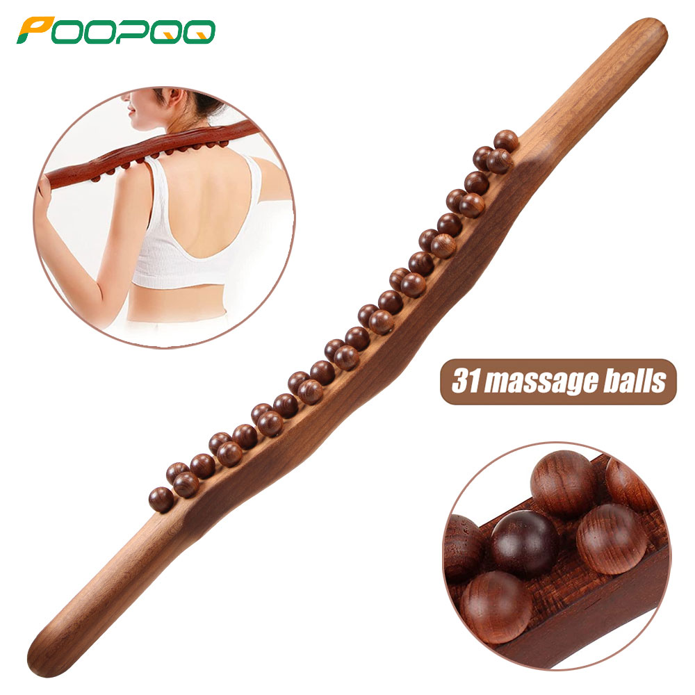 Best of Guasha Wood Stick Tools Wooden Therapy Scraping Lymphatic Drainage Massager, Double Row 31 Beads Point Treatment Gua Sha Tools Reviews & Tips