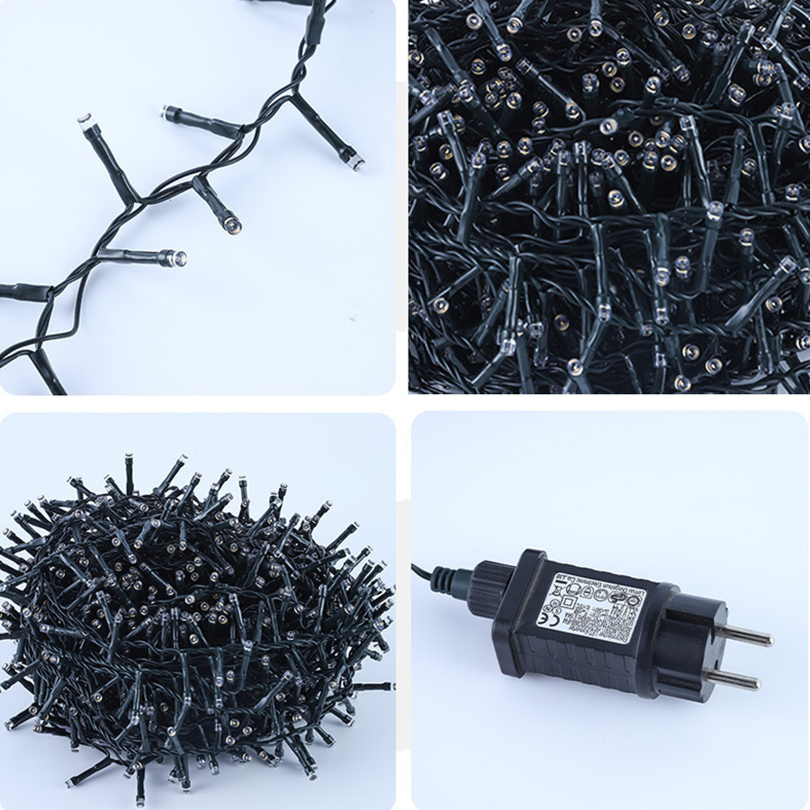 30M 1500LEDs Christmas Garland String Lights 8 Modes Outdoor Waterproof Fairy Lights for Garden Party Wedding New Year Decor