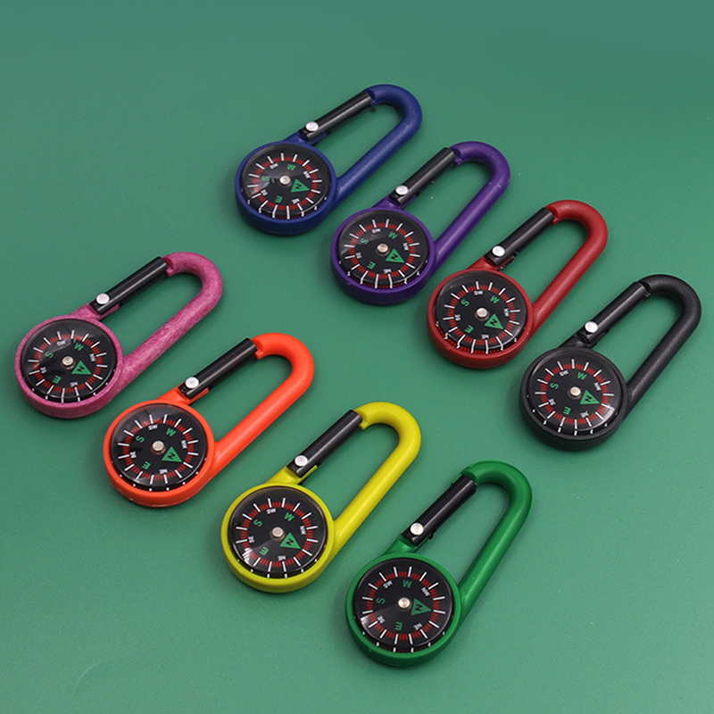 Description Picture 3 of itemMini Compass With Hook 2-in-1 Multifunctional Hiking ABS Carabiner Sensitive Guide Outdoor Mountaineering Key Ring Camping Tool