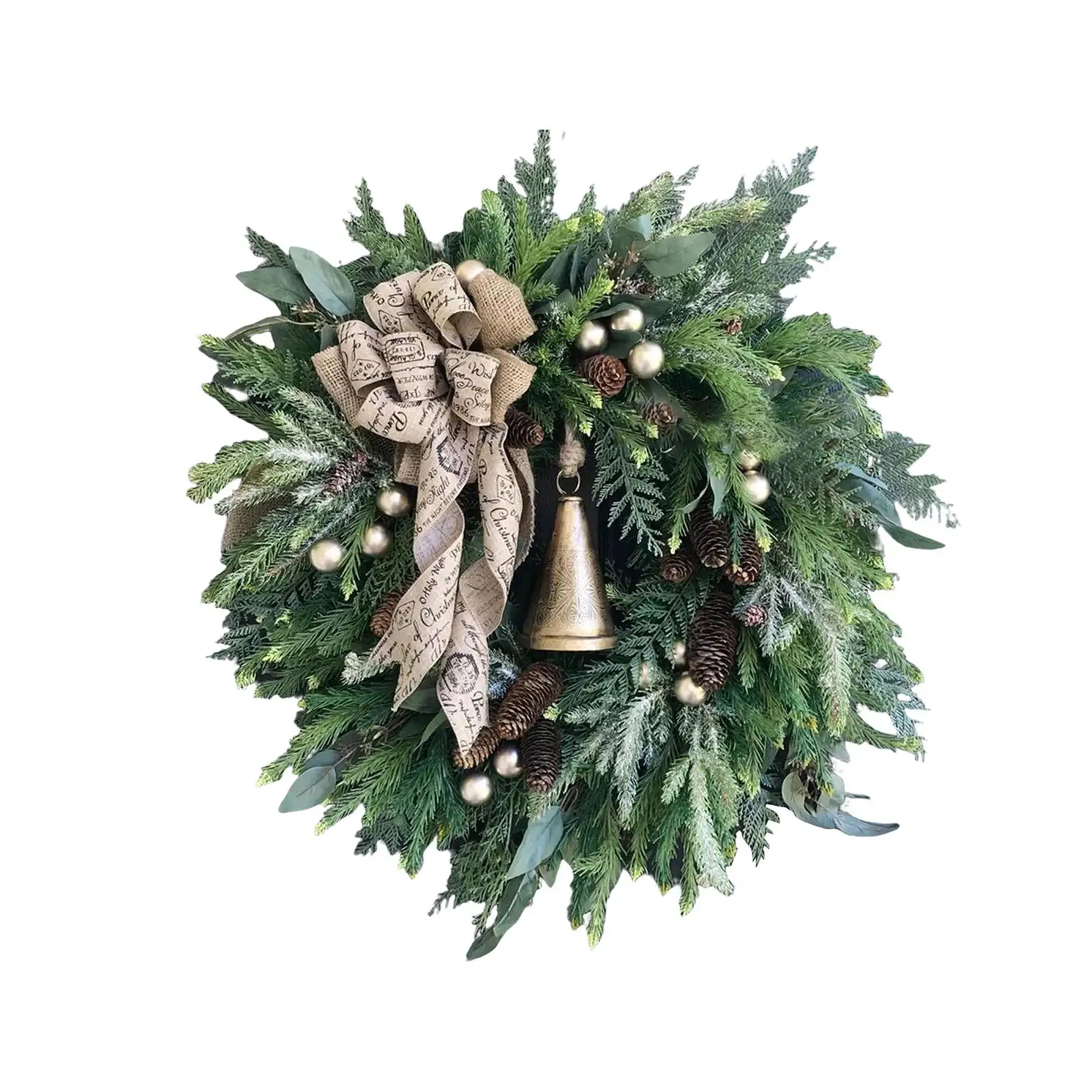 Artificial Wreath Christmas Hanging Garland Ornament for Door Holiday Party