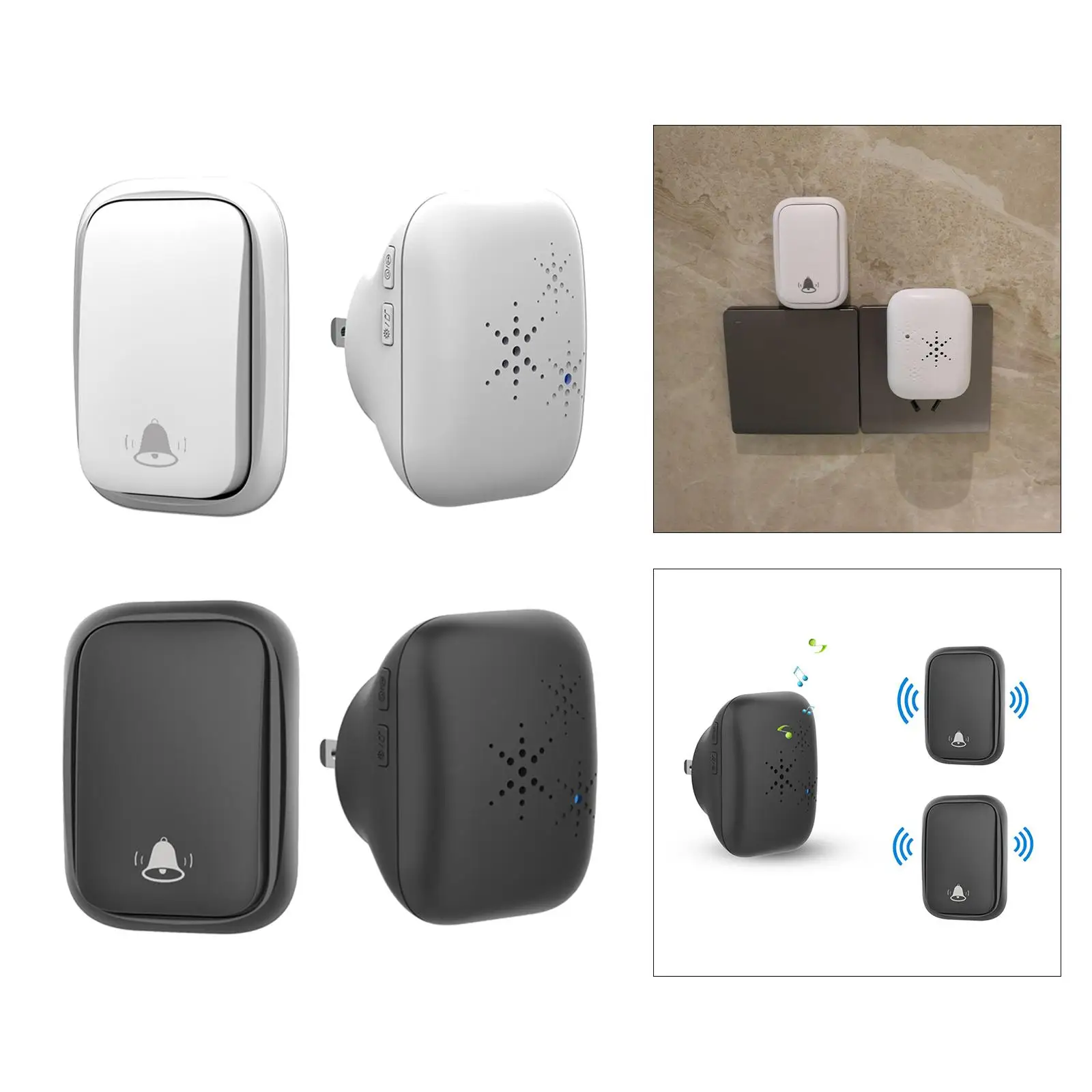 Wireless Doorbell Without Battery Door Bell Sets Waterproof Self Powered Push Button LED Flash for House Office
