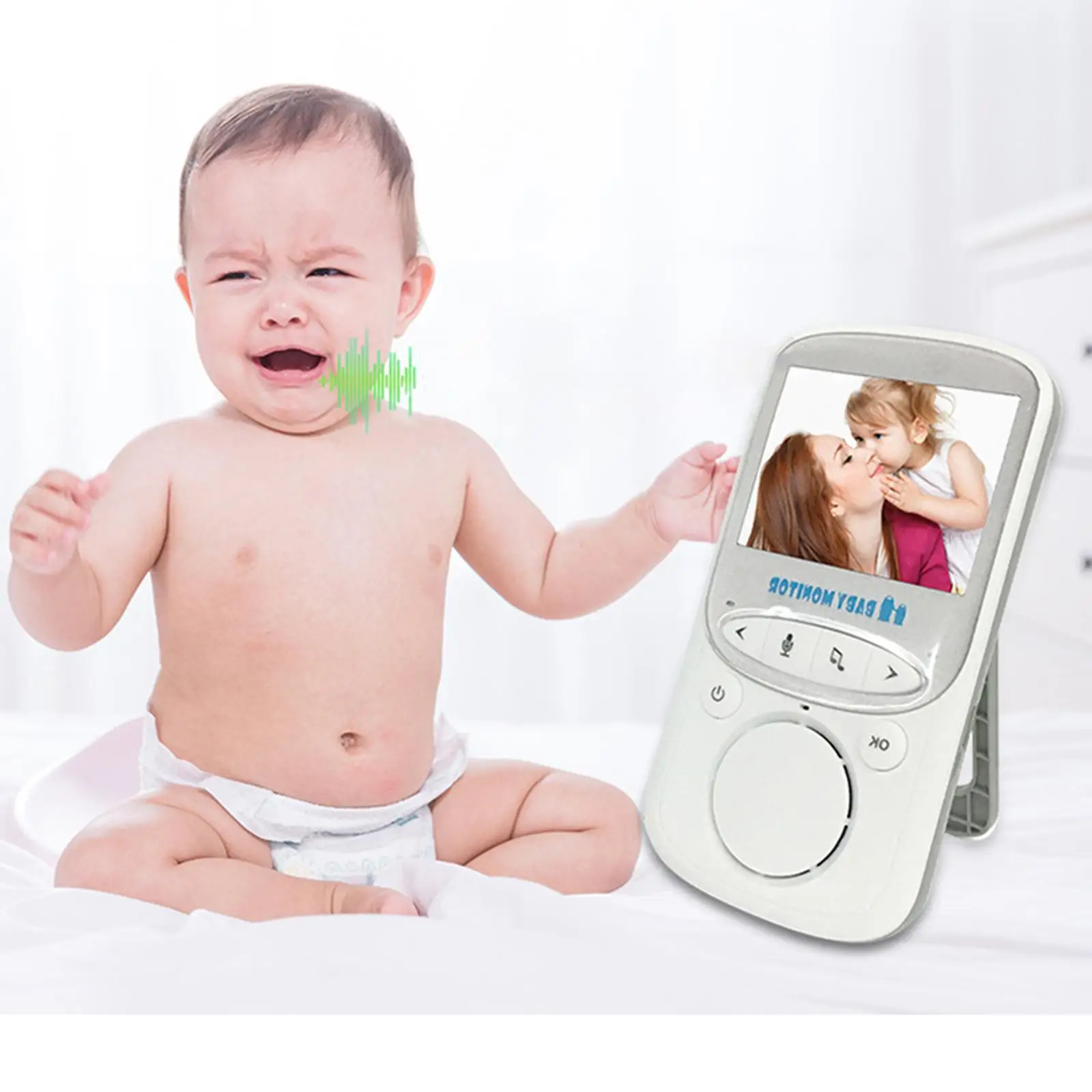 Video Baby Monitor with Digital Camera Temperature Monitor Audio Video Monitor for 360-Degree Parents Dog and Cat AU Plug