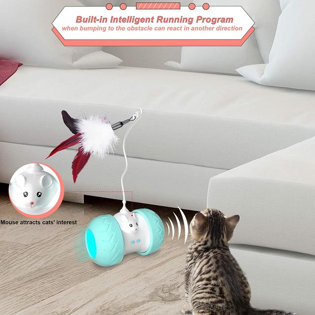 HOOPET Interactive Toys for Cats Indoor Kitten Rotating Toys Funny Exercise  Tower Boredom Turntable Teaser Plume Cat Durable Toy - AliExpress