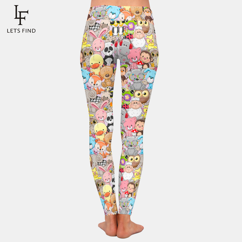 LETSFIND-Leggings de Fitness Feminina, 3D Cute Cartoon