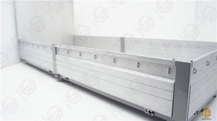 CNC Aluminium Legierung KIT Ausgebrannte Wagen Körper Fracht Box 1/14 Für Tamiya RC Lkw Anhänger Kipper Für Scania MAN F2000 Auto Diy Teile – Detail 6
