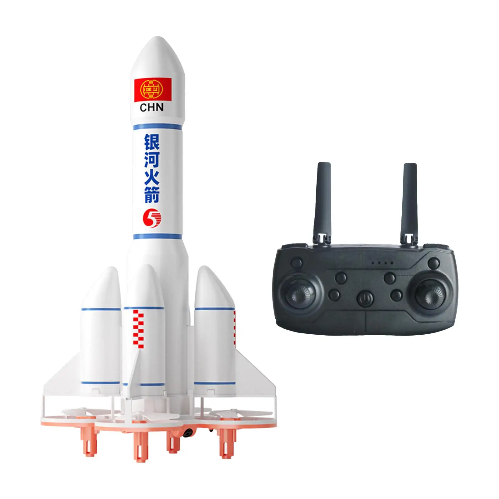 RC Space Rocket Ready to Fly with Battery RC Flying Toys Easy Control 4 Channel RC Drone Space Shuttle RC Quadcopter for Adults
