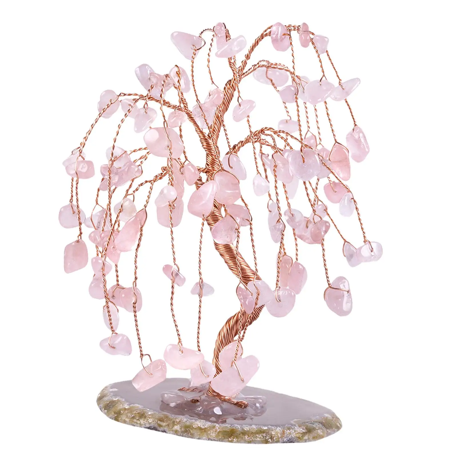 Crystals Money Tree Good Luck Wealth Ornament Gemstone for Home Decoration