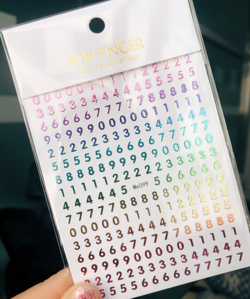 Description Picture 6 of itemNumbers Decals Roman 26 English Alphabet 3D Self-adhesive Nail Art Decal Sticker Word Small Letter Nail Tattoos Decal Stickers