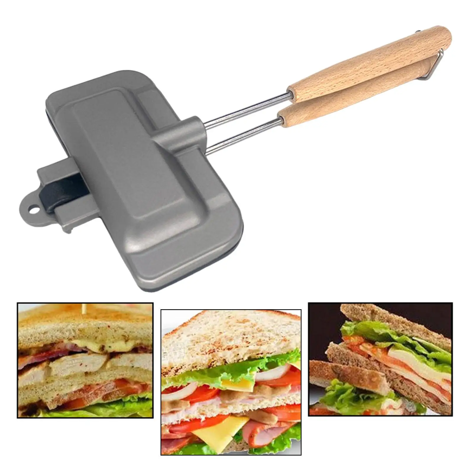 Multifunction Sandwich Pan with Handle Plate for Home Dining Room Kitchen