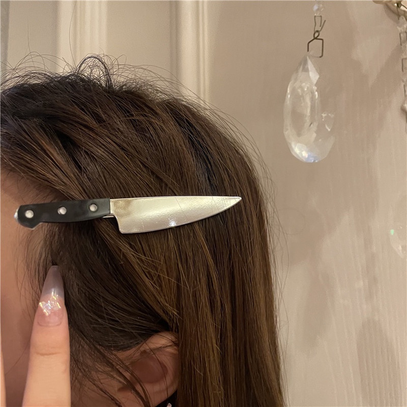 Creative Hip Hop Tableware Knife Hair Clips Girls Cosplay Party Hair Accessories Women Punk Rock Hair Pins Hairwear