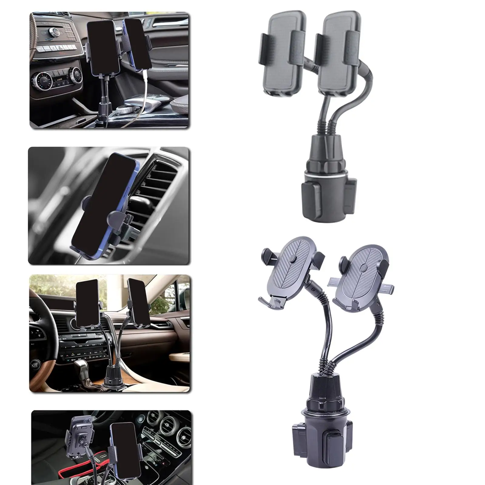 Universal Car Cup Holder Phone Mount Easily Install Long Neck Stable Cellphone Cradle for S22 S21 SUV Truck