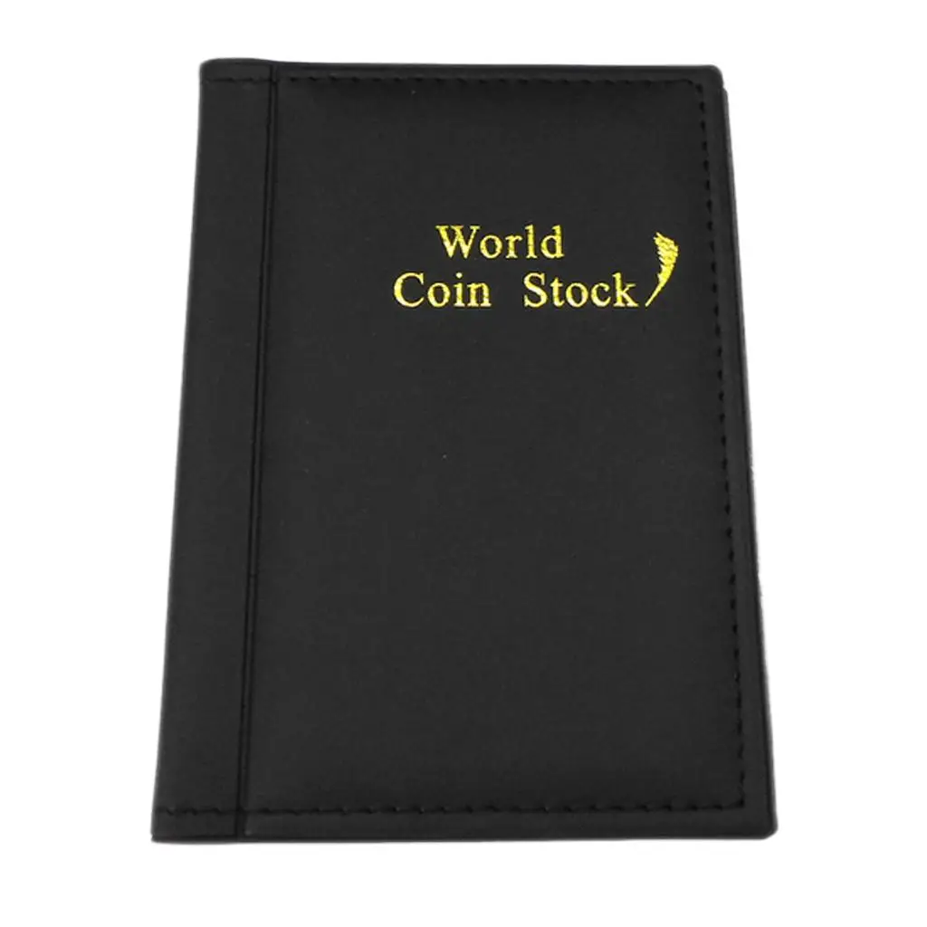 Coin Collecting Album - 120 Pockets for Coin Holder - Vintage Leather Book to Display and Organizer for Collectors