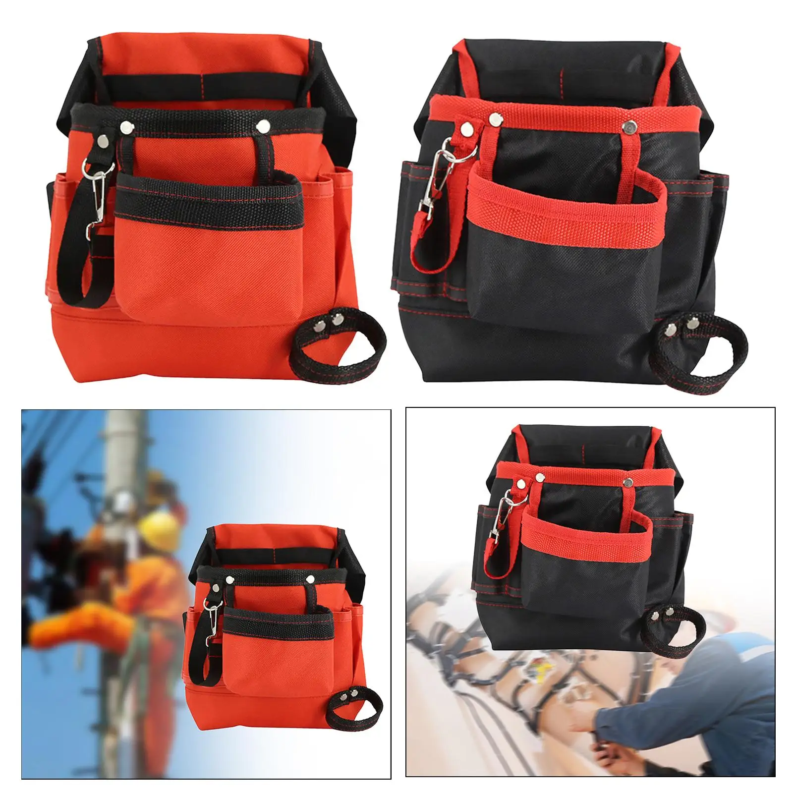 600D Oxford Cloth Tool Waist Bag Pocket Tool Bags Portable Hardware Tool Waist Bag Electrician Tool Bag for Carpenter Gifts