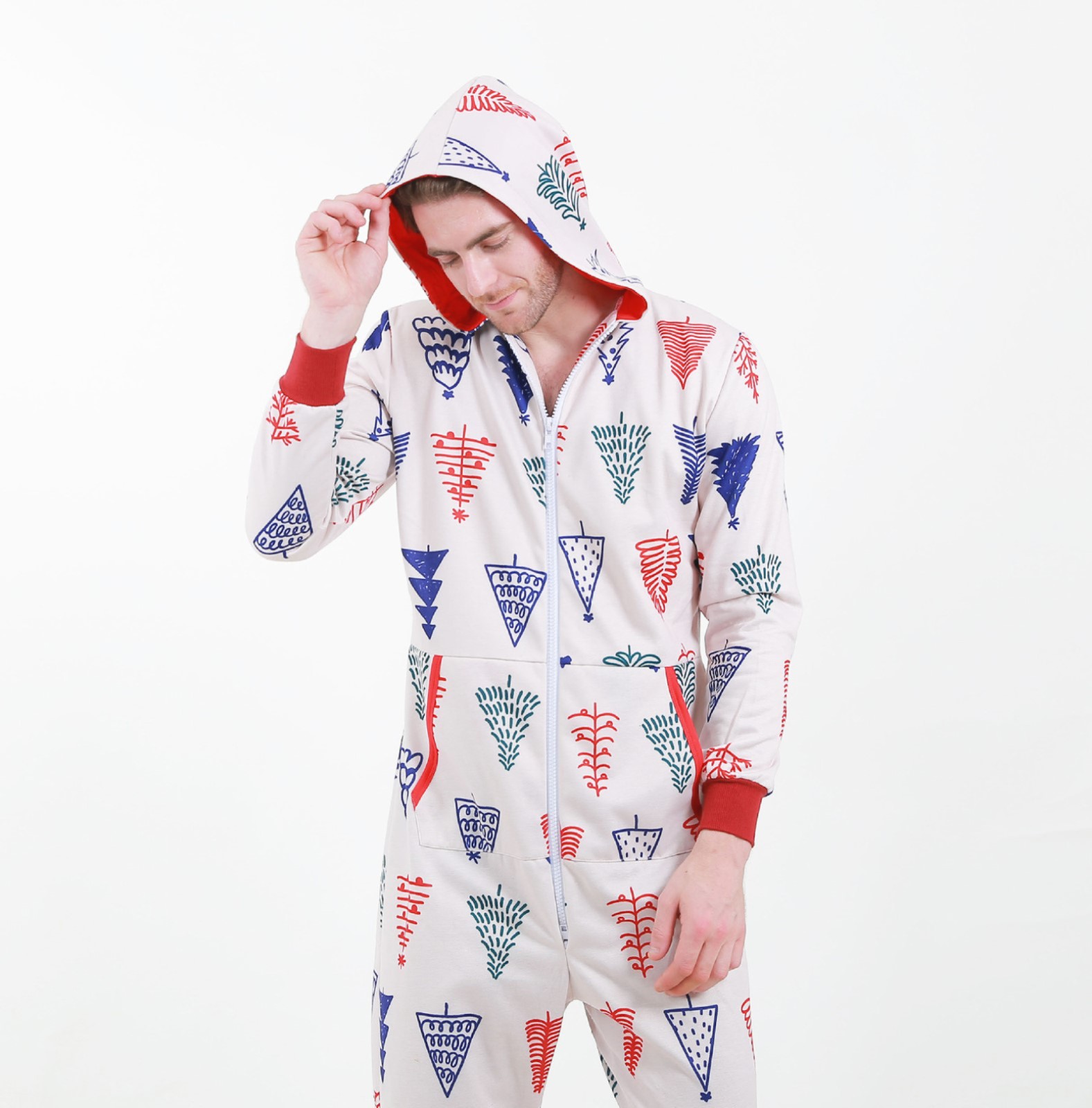 Men Autumn Warm Onesie Christmas Jumpsuits Sleep Lounge Adult Sleepwear