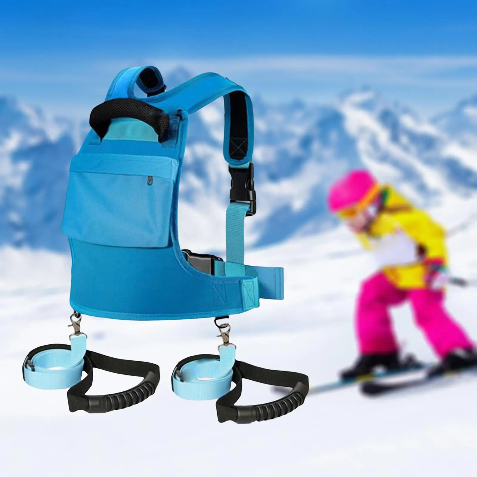 Ski and Snowboard Harness Trainer for Kids Speed Control Slopes Ski Shoulder Harness for Training Roller Skating Winter Sports