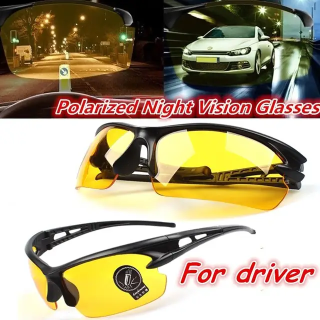 Gafas acolchadas de conducción nocturna para motocicleta, marco negro 011  con lentes amarillas