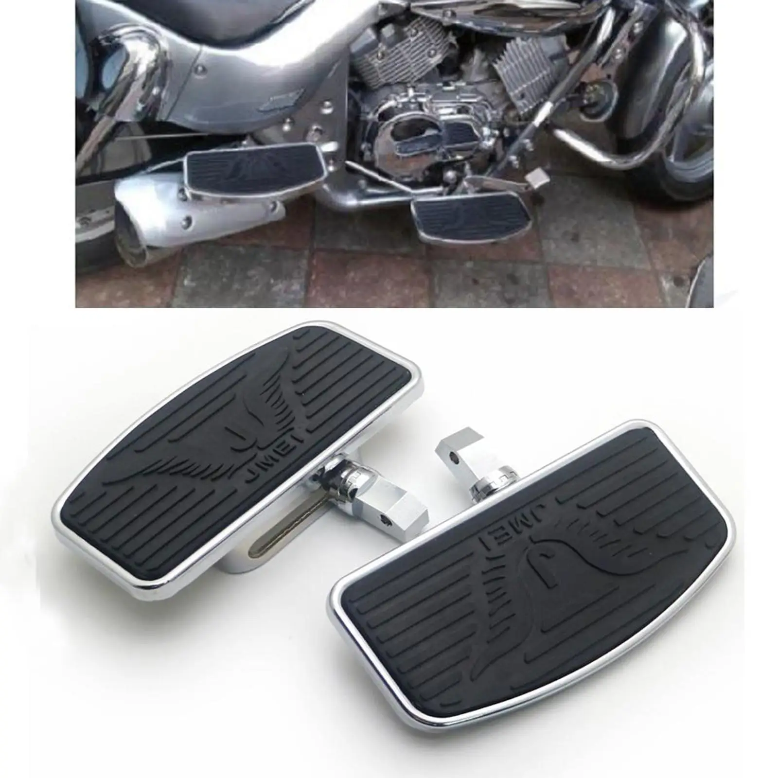 1 Pair Footboard Foot Pegs Floorboards Footrest for SUZUKI VL400 VL800 Black, Direct replacement,easy to install.