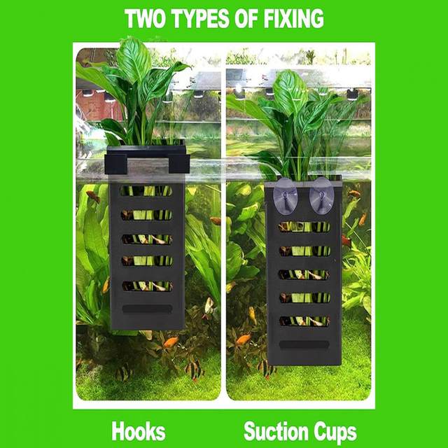 Caja hidropónica para pecera, maceta con ventosas, soporte para plantas de  acuario con ganchos, potenciador de ventosas para peces - AliExpress