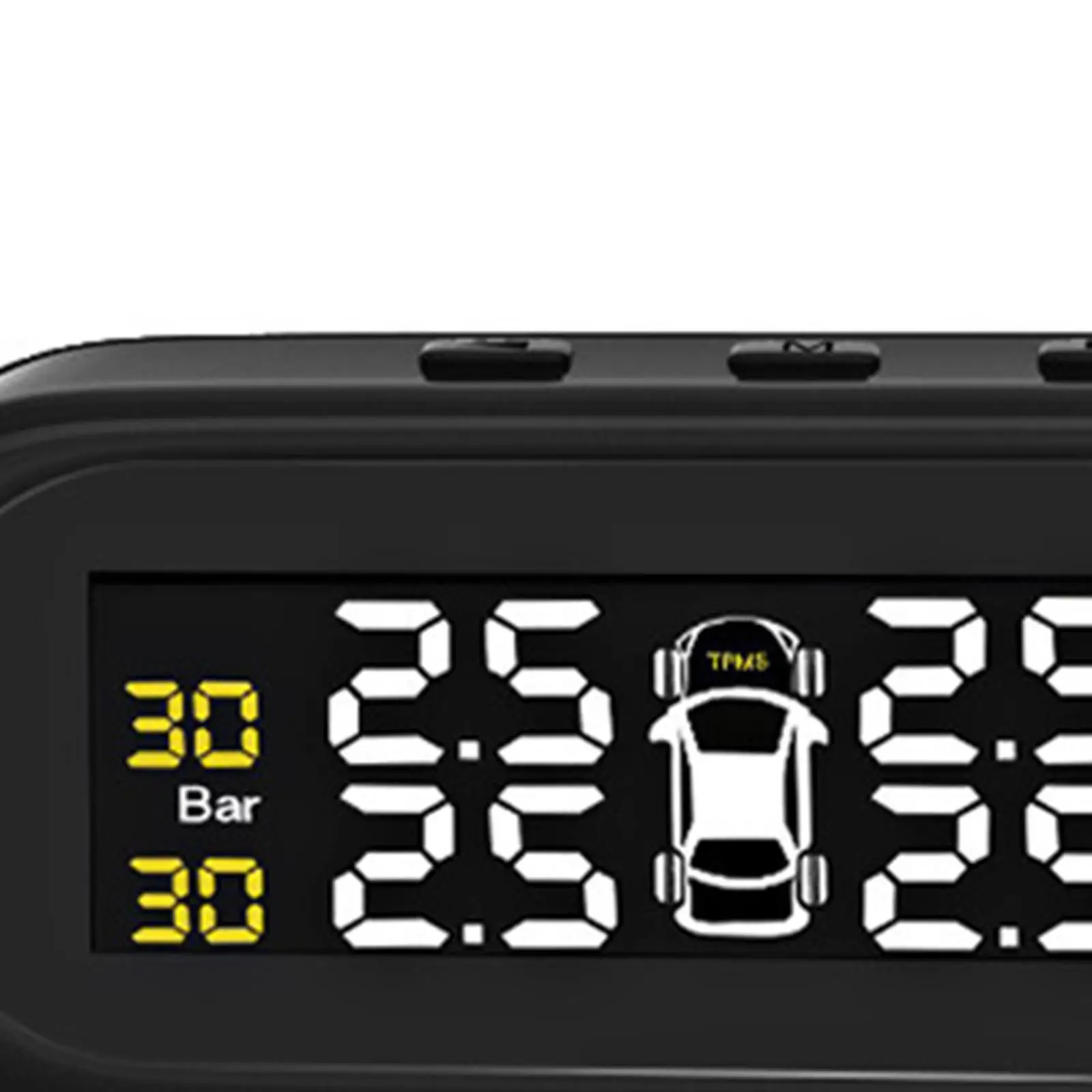 Car TPMS Tire Pressure Monitoring with 4 Internal Sensors Solar Charging, LCD