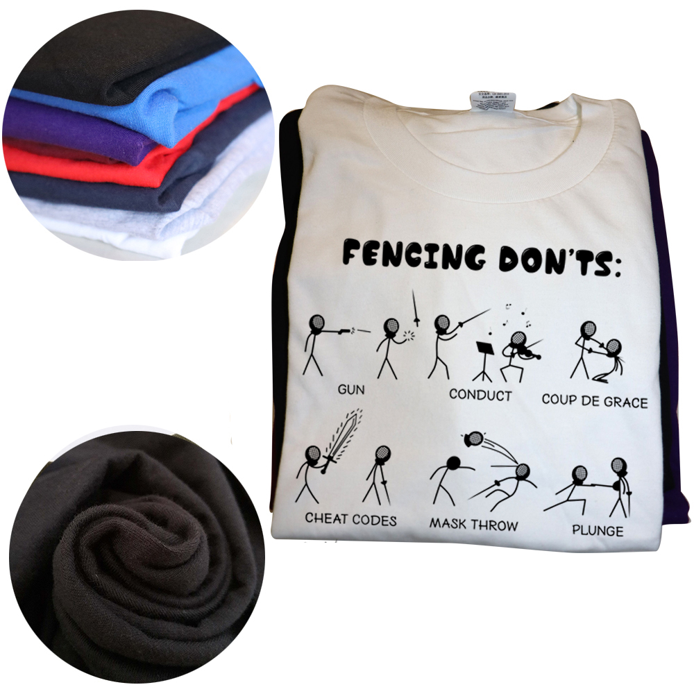 Fechten Lustiges T-Shirt Don't Cartoon Grafik Baumwolle Streetwear Kurzarm Geburtstagsgeschenke Sommer Stil T-Shirt Herrenbekleidung – Detail 4