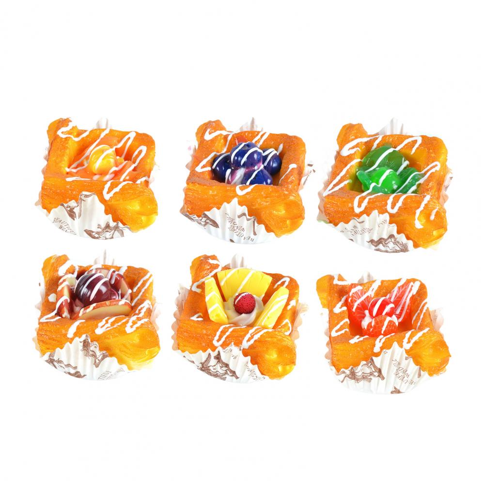 1 Piece Artificial Decoration Food Model Bread Magnetic Handmade Squeeze Fruit Cake Model