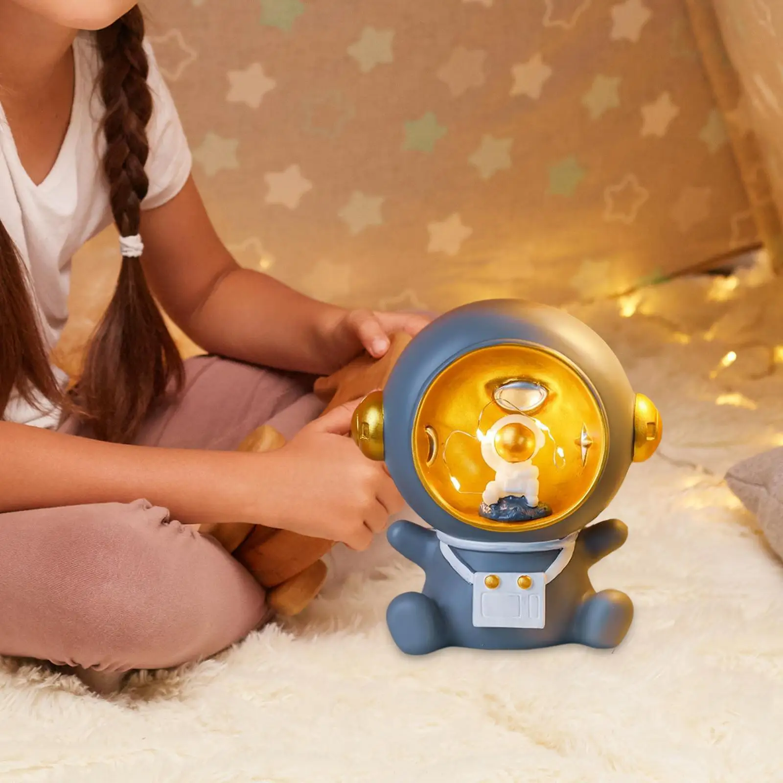 Astronaut Kids Piggy Bank Night Light Desktop Decoration Scratch Resistant Cabinet Decor